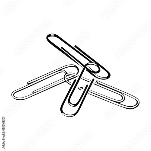 Several Paper Clips Interlocked Together on a White Background