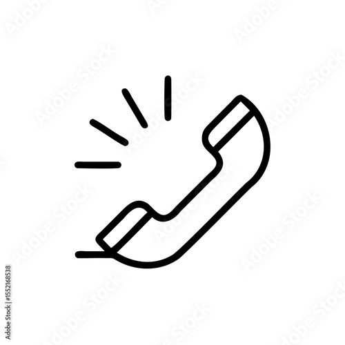 Handdrawn Outline Icon of a Ringing Retro Telephone Receiver Emergency Alert vector