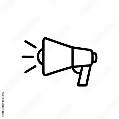 Handdrawn Outline Megaphone Icon Loudspeaker Announcement Emergency Alert Symbol