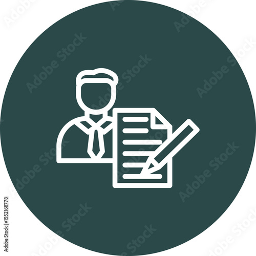 Copywriter Vector Line Icon Design
