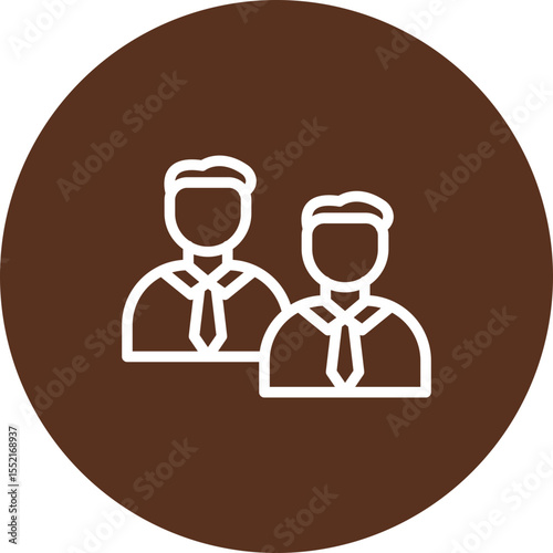 Coworker Vector Line Icon Design