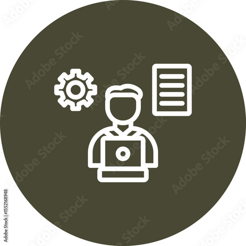 Multitasking Vector Line Icon Design