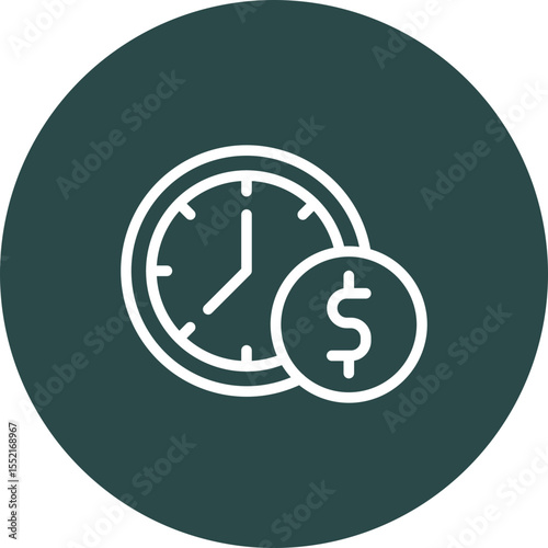 Time Is Money Vector Line Icon Design
