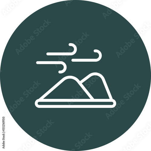 Sandstorm Vector Line Icon Design