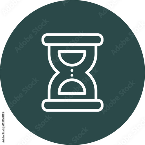 Hourglass Vector Line Icon Design