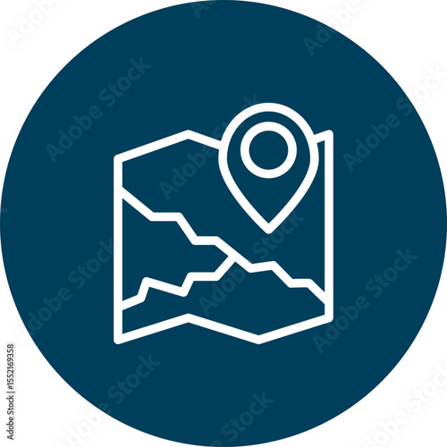 Map Vector Line Icon Design