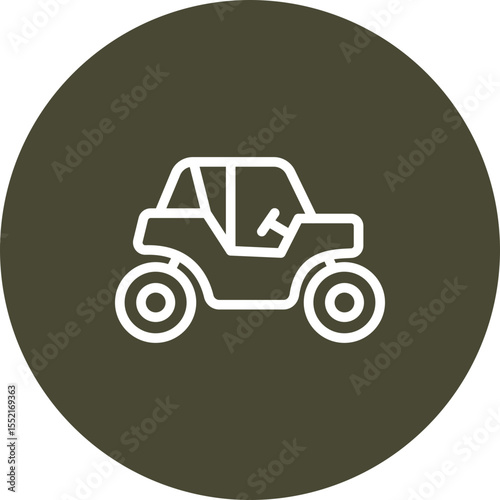 Dune Buggy Vector Line Icon Design