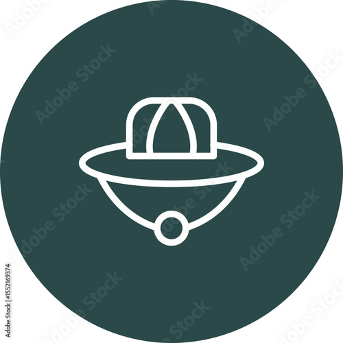 Explorer Hat Vector Line Icon Design