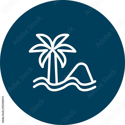 Oasis Vector Line Icon Design