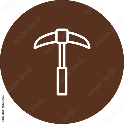 Pickaxe Vector Line Icon Design