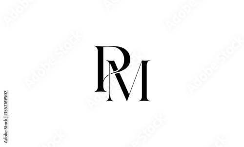 PM initial letters, monogram logo