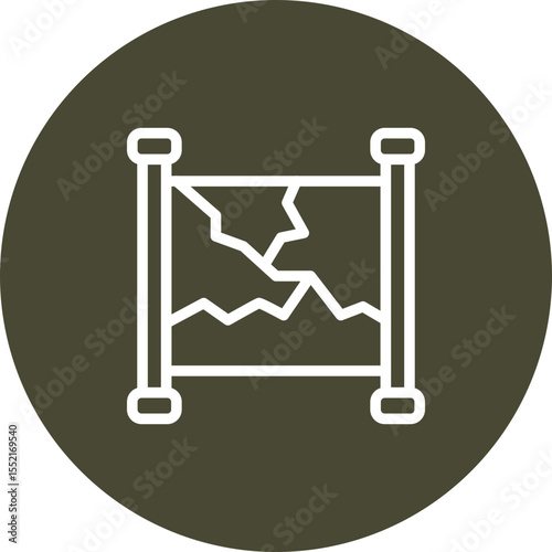 Treasure Map Vector Line Icon Design