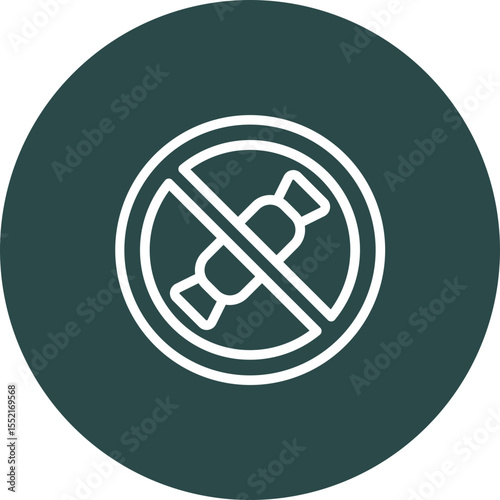 No Sweet Vector Line Icon Design