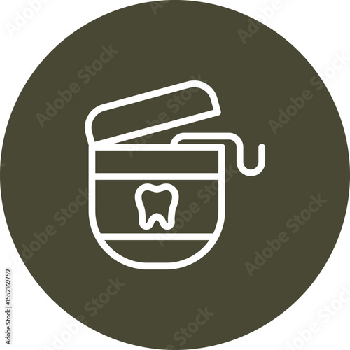 Dental Floss Vector Line Icon Design