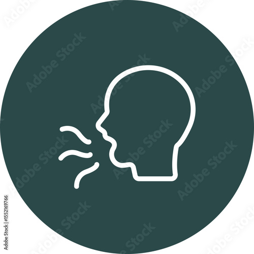 Bad Breath Vector Line Icon Design