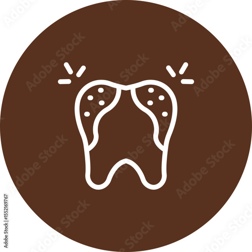 Dental Caries Vector Line Icon Design