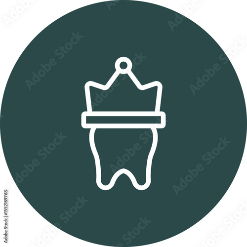 Dental Crown Vector Line Icon Design