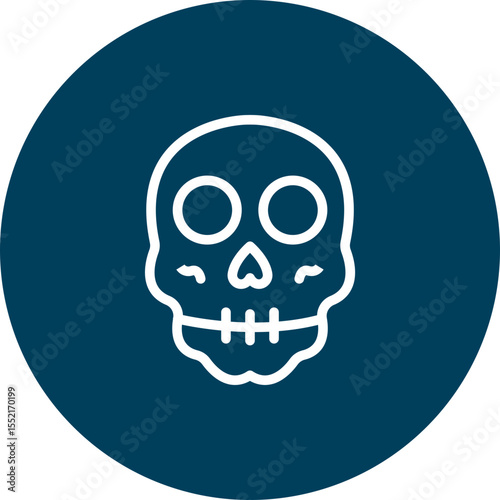 Sugar Skull Vector Line Icon Design
