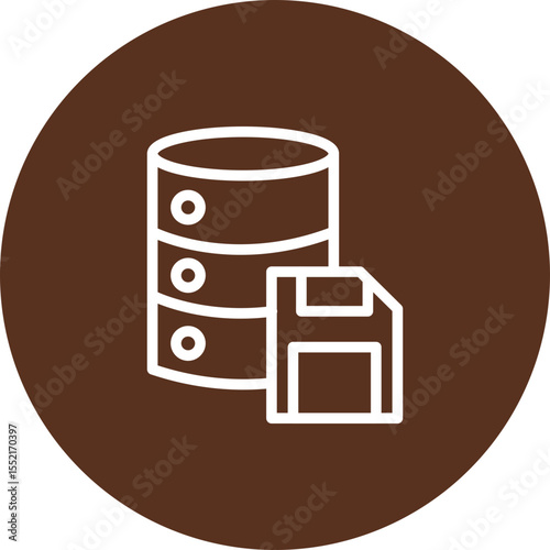 Save Data Vector Line Icon Design