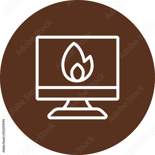 Flame Vector Line Icon Design