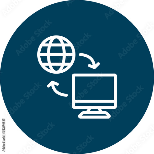 Remote Access Vector Line Icon Design