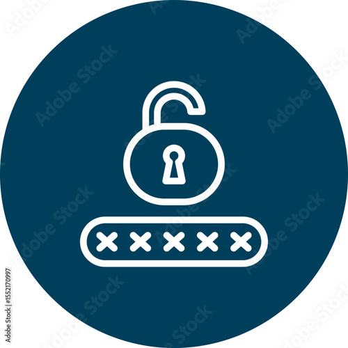 Broken Password Vector Line Icon Design