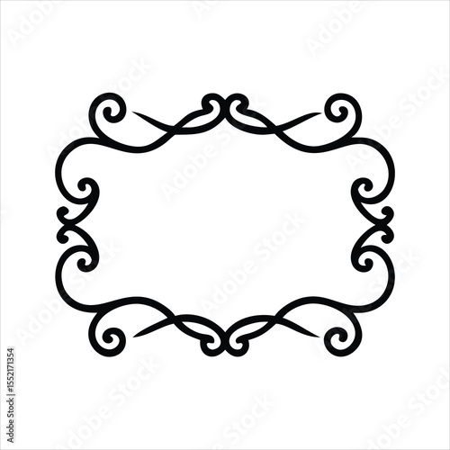 Black Swirl Decorative Ornamental Frame Border vector
