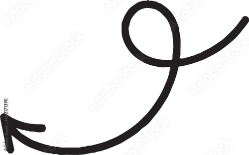 Hand-drawn arrow icon set. A collection of curved