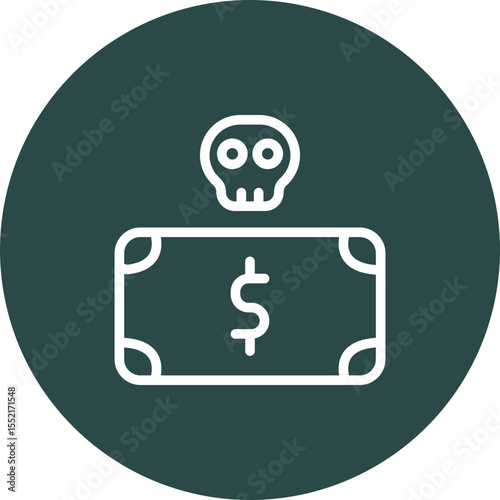Extortion Vector Line Icon Design