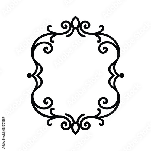 Black Vintage Ornamental Frame Swirl Design border