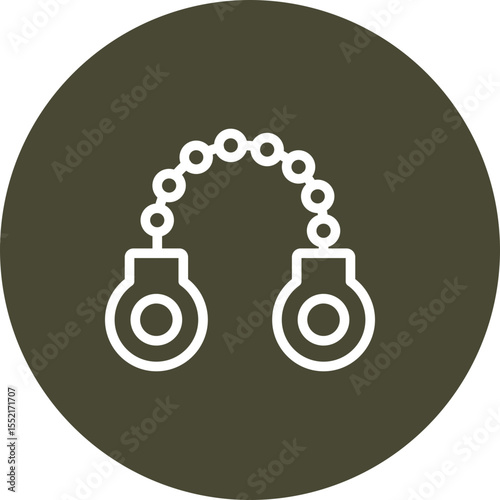 Handcuffs Vector Line Icon Design