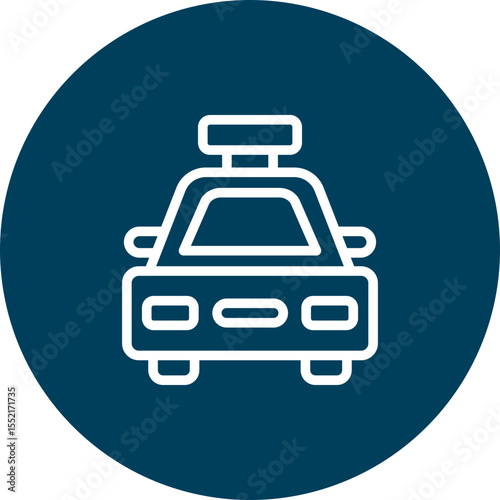Taxi Vector Line Icon Design