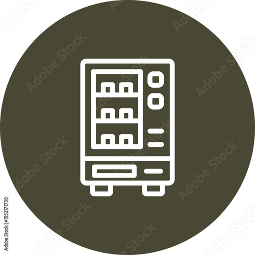Vending Machine Vector Line Icon Design