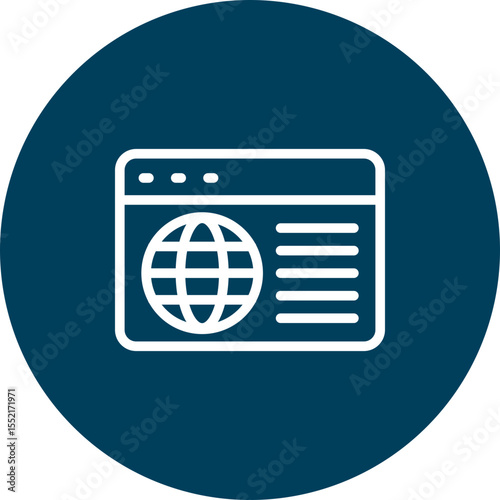 Web Browser Vector Line Icon Design