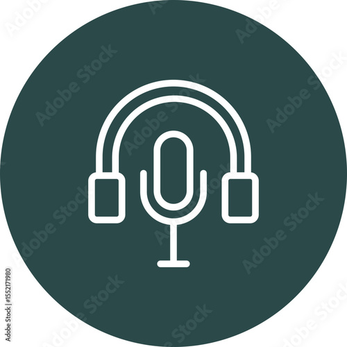 Podcast Vector Line Icon Design