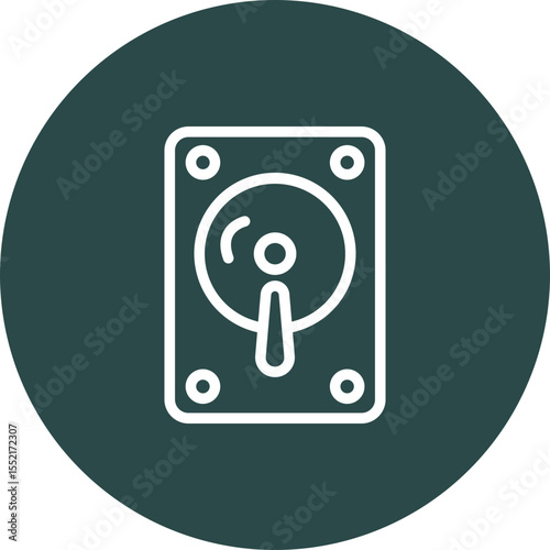 Hard Drive Vector Line Icon Design