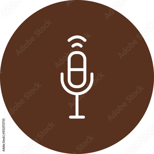 Voice Control Vector Line Icon Design