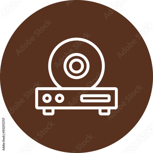 Cd Rom Vector Line Icon Design