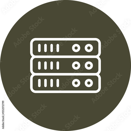 Servers Vector Line Icon Design
