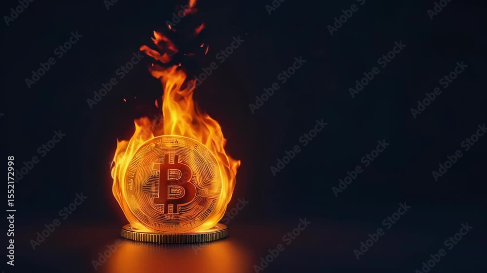 The glowing Bitcoin flame represents the dynamic surge of profit in the crypto world, capturing the essence of rapid financial growth, digital investment