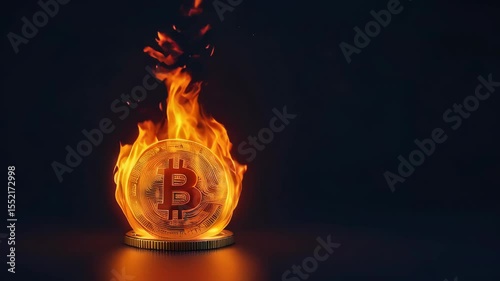 The glowing Bitcoin flame represents the dynamic surge of profit in the crypto world, capturing the essence of rapid financial growth, digital investment