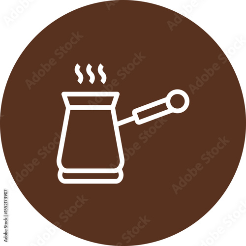 Turkish Coffee Vector Line Icon Design