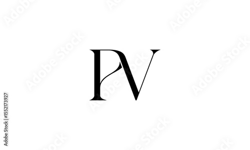 PV initial letters, monogram logo