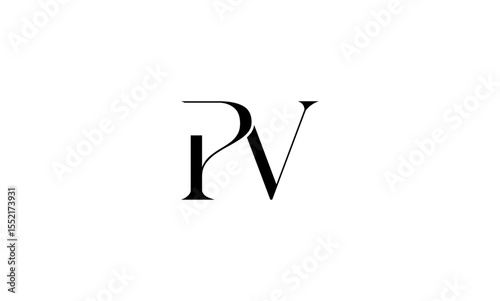 PV initial letters, monogram logo
