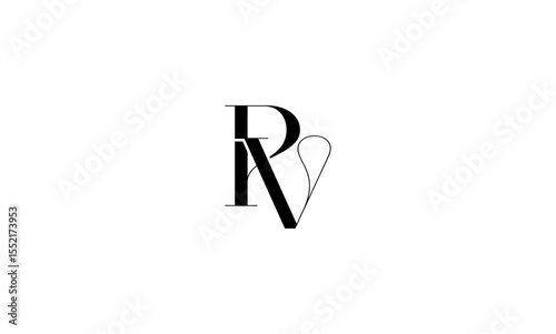 PV initial letters, monogram logo
