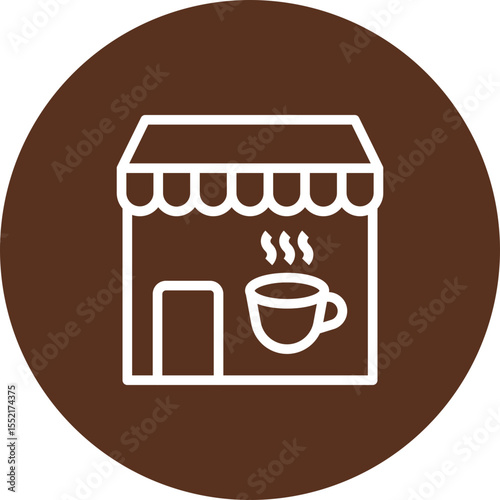 Coffee Shop Vector Line Icon Design