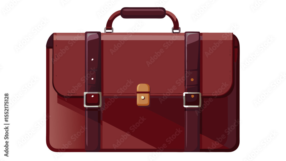 A deep burgundy leather briefcase with matte black hardware creates an aura of bold sophistication. Against the clean white background, it delivers elegance with a touch of rebellious spirit.