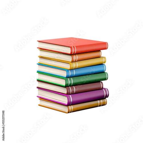 Wallpaper Mural Colorful Stacked Books with Different Covers Arranged Neatly on a White Background for Educational and Creative Purposes Torontodigital.ca