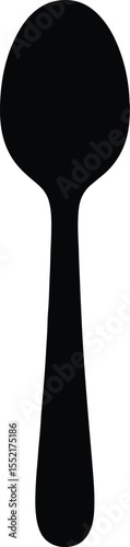 Silhouette spoon kitchen utensil for eating food Vector Illustration