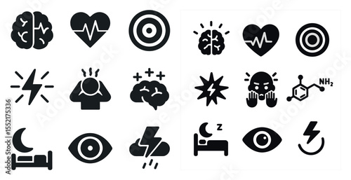 Healthcare and wellness solid icons set – medical, filled, health symbols
